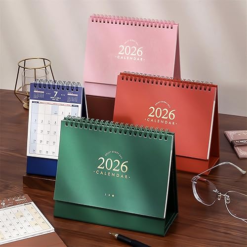 Miniatura 8 de 2026 Desk Calendar Twin-Coil Binding 16 Month Paper Calendar From Sep 2025 To Dec 2026 Office Tabletop Calendars Planner Retro Office Planner