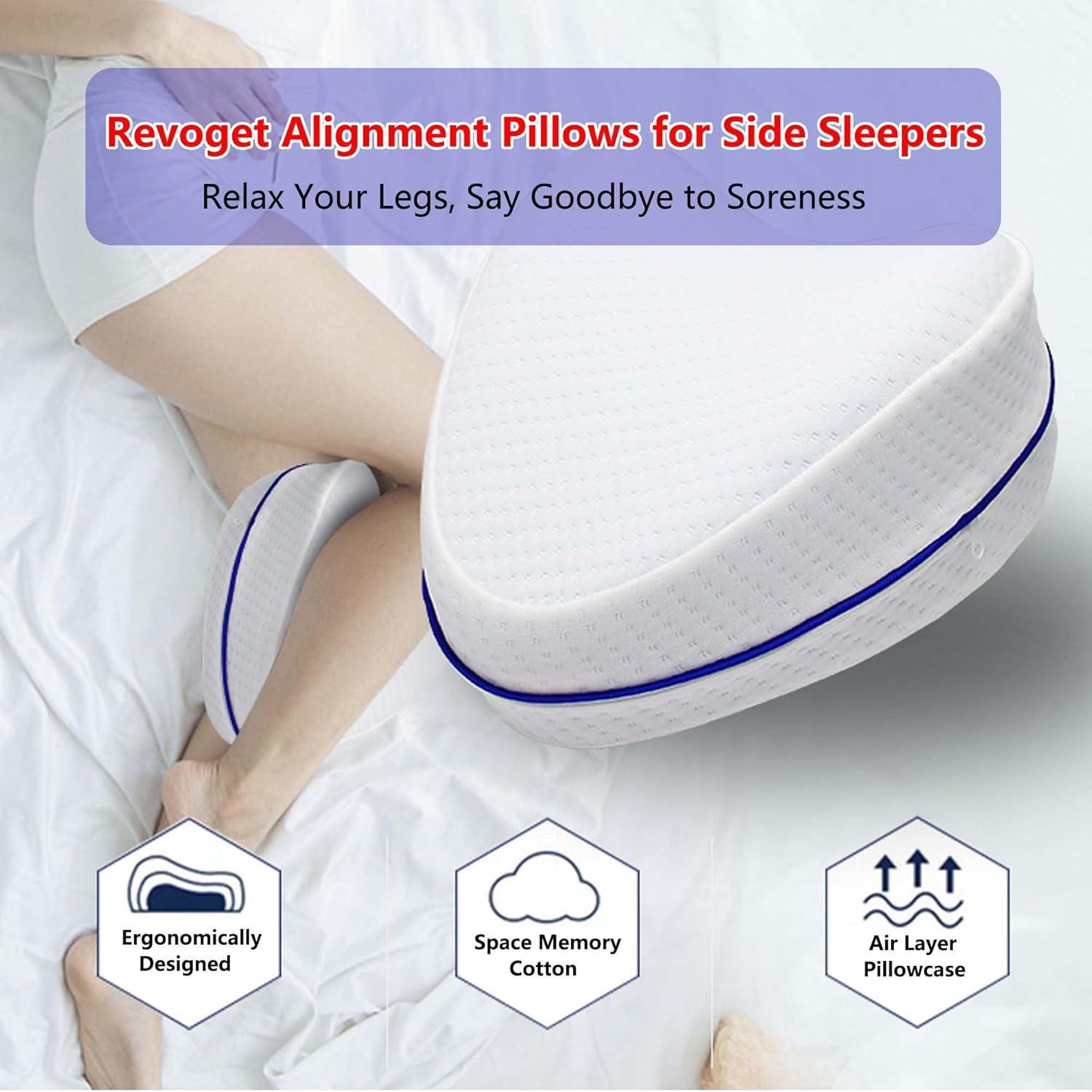 Alignment Pillows for Side Sleepers Hip Alignment Pillow Relieve Hip Pain & Sciatica, with Adjustable Strap, for Sleeping, Suitable for Relieving Leg, Back, Knee (Pink)