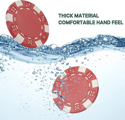 Miniatura 6 de LUOBAO Juego de fichas de póquer para Texas Holdem, Blackjack, con bolso de tela Oxford de alta resistencia, 0.41 oz (200 piezas rojas, 150 piezas