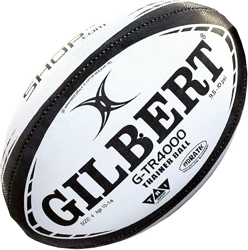 Miniatura 1 de World Rugby Shop X Gilbert G-TR4000 - Pelota de rugby para adultos y jóvenes, tallas 3, 4 y 5, cosida a mano, construcción de 3 capas