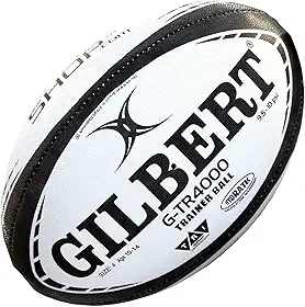 World Rugby Shop X Gilbert G-TR4000 Bola de Rugby - Tamanhos adulto e juvenil 3, 4 e 5 - Costurada à mão - Construção em 3 camadas