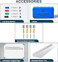 Vista 90 de J&J worldwide Glass Whiteboard Yearly Calendar - 35" X 47" Large Wall Whitrboard - White Board Dry Erase Planner for Wall Home, School, Office