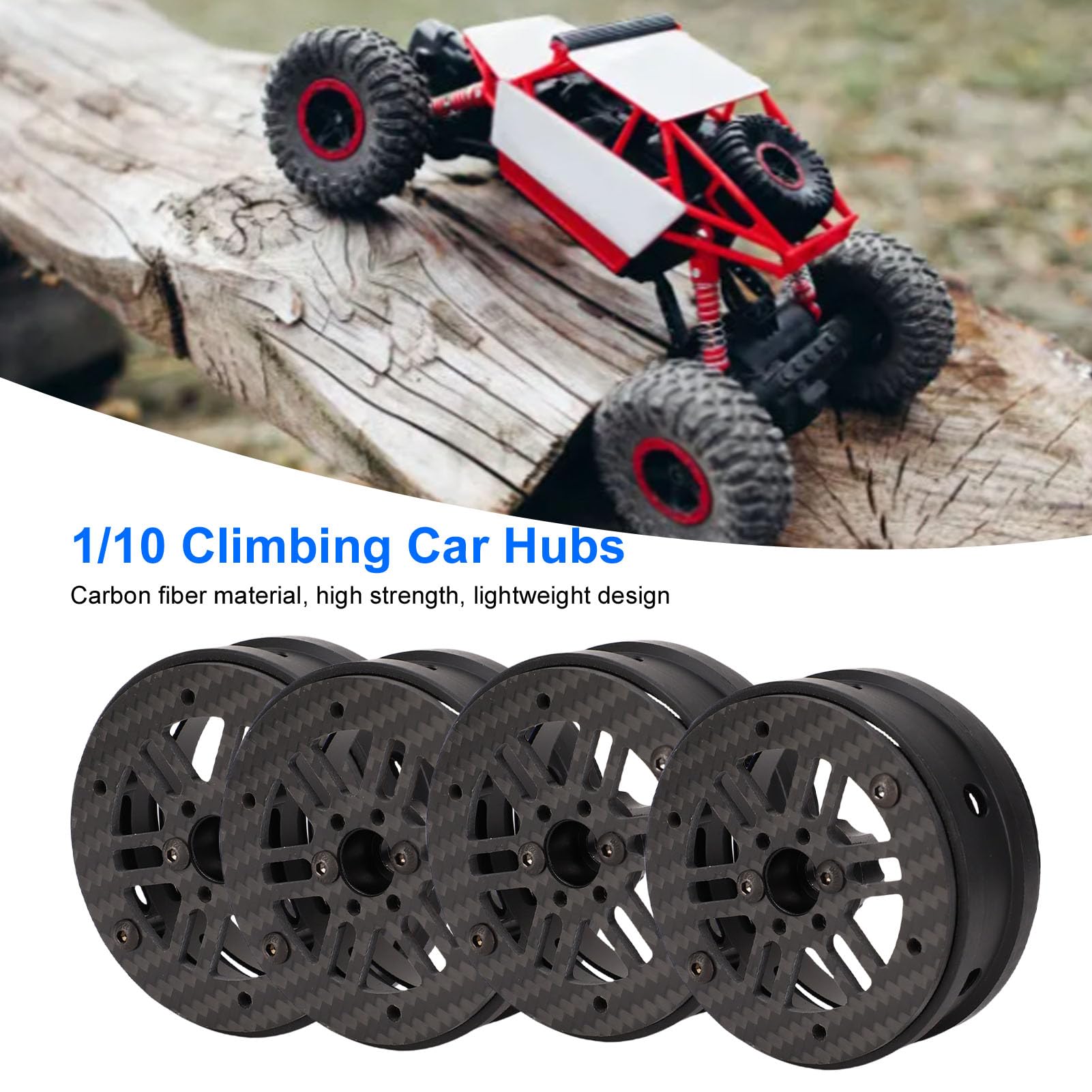 Piasty kół Samochodu RC Premium w Skali 1/10 Zestaw 2,2 Cala z Włókna Węglowego do Samochodów Wspinaczkowych i Hobbystów