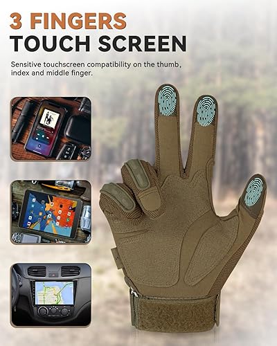 Miniatura 4 de Guantes tácticos para hombre, guantes militares de combate para motocicleta, guantes negros Airsoft para pantalla táctil para Airsoft al aire libre