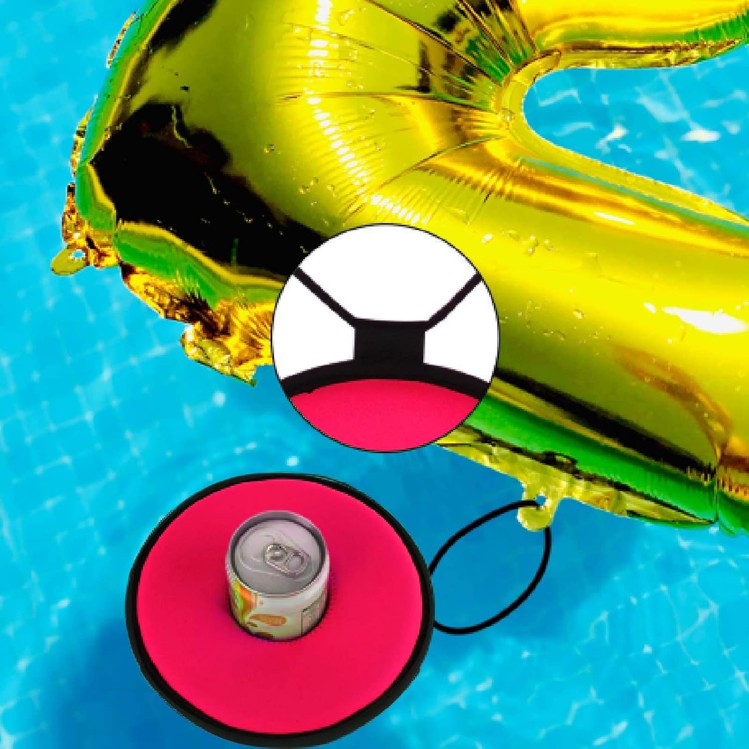 Neoprene Floating Drink Holder Floating Coaster Pool Drink Holder for Pool Party Water Fun Fits to Skinny Cans/Bottles and Wide Mouth Cans/Bottles (2 Pcs Red) image 5