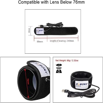 SVBONY SV172 Lens Warmer, 240mm Lens Heater Warmer Dew with SV241 Astronomy Telescope Power Adapter, Micro DC USB HUB Box, High-Speed Output, Integrated USB Hub for Outdoor Astrophotography