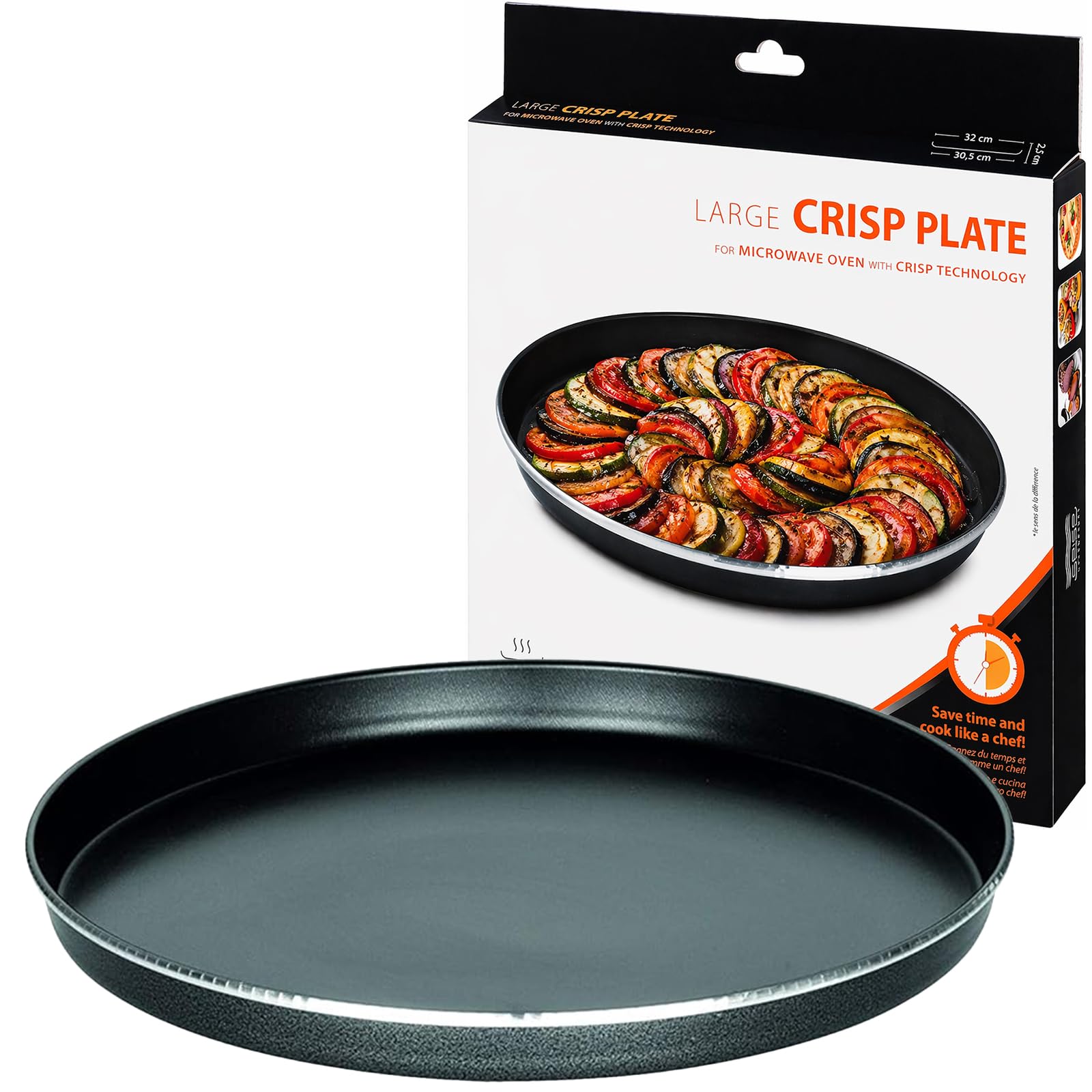 Piatto Crisp AVM305 per Microonde Compatibile con Whirlpool Ø32 cm H 2,5 cm Piatto Croccante Ricambio per AVM305 e Serie Crisp Pizza e Gratinati