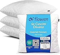 45 x 45 cm Sofa Cushions, 4 Pieces, Decorative Soft Squares with White Polyester Pillowcases Hypoallergenic Anti-Dust Mite Home Furnishing, Living Room, Bed Linen Removable and Washable