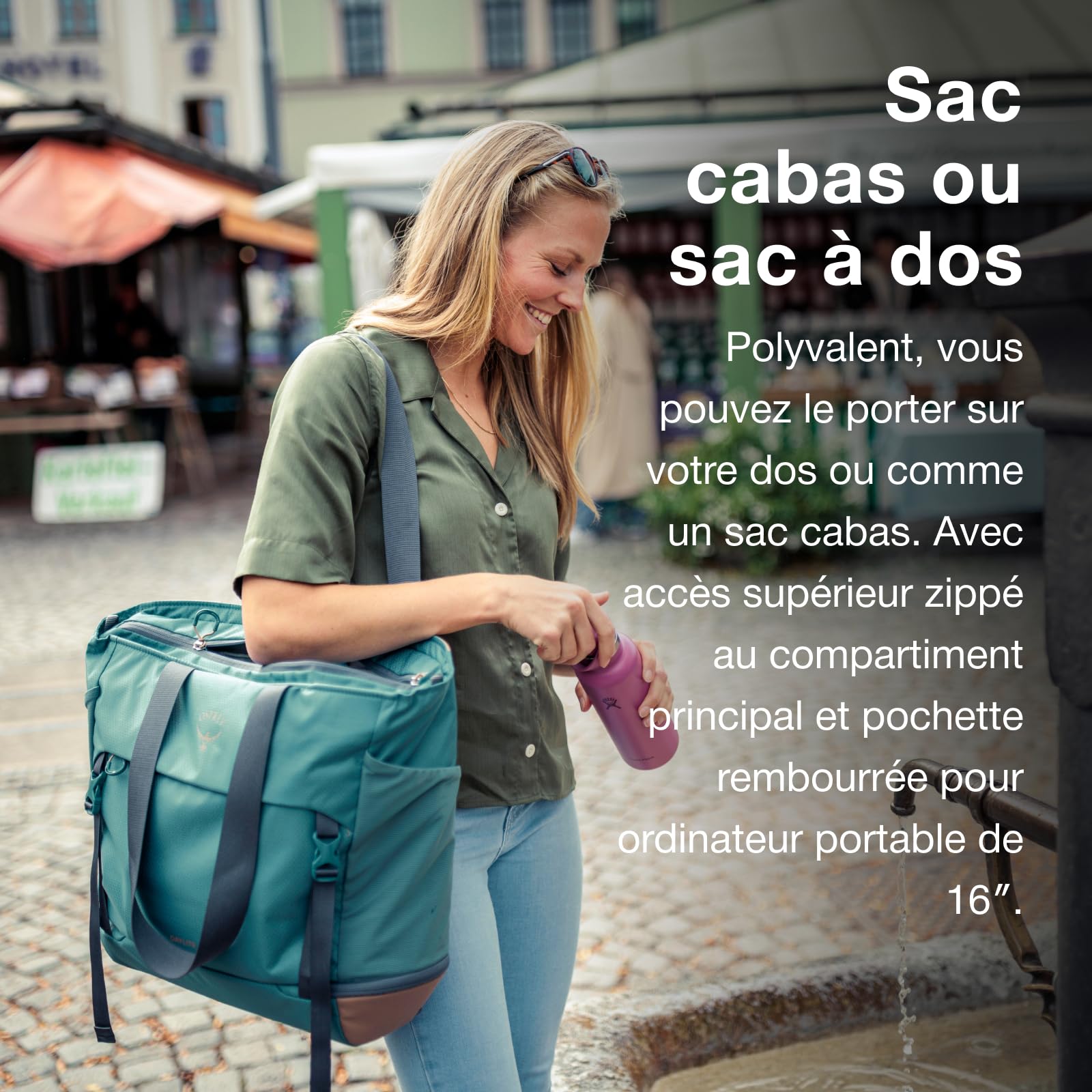 Osprey Daylite Unisexe Cabas sac à dos, 26L, Soundwave Grey/Latte Brown, O/S
