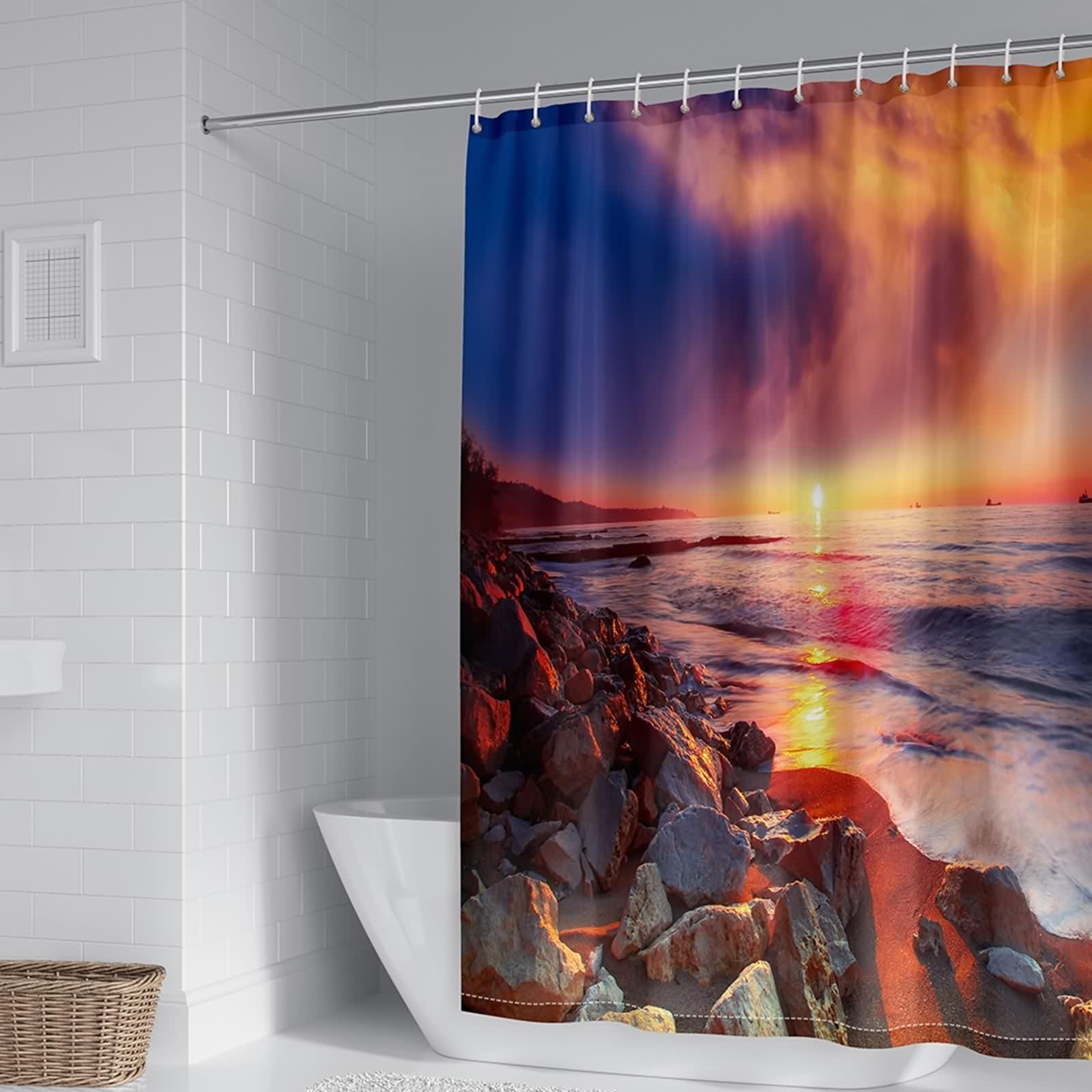 Rideau de douche multicolore 120 x 180 cm : stoppez l'eau de votre baignoire avec style