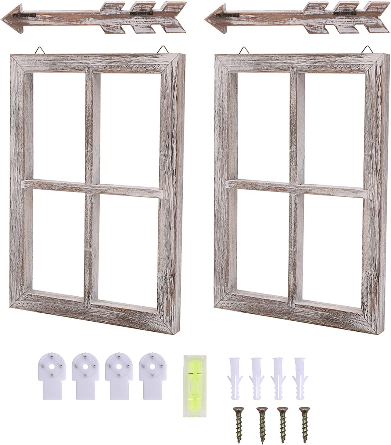 Buy Farmhouse Wall Decor, Window Frames Arrows Wooden Window Pane 2