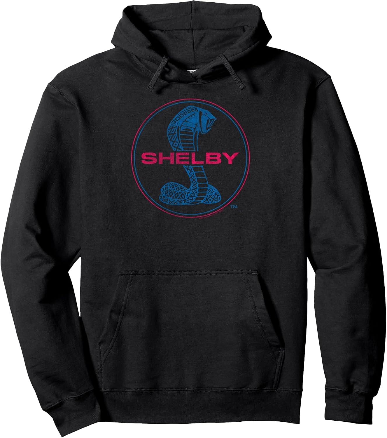 Shelby Distressed Shelby Cobra Round Logo Retro Sports Car Pullover Hoodie