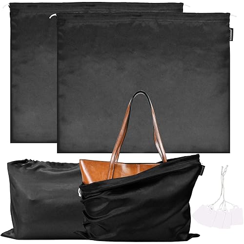 2 PCS Dust Cover Storage Bags Silk Dustproof Drawstring Bag storage pouch Satin Bags for Packaging Handbags, Purses, Shoes Boots Home Storage Bags