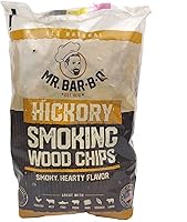 Mr. Bar-B-Q Hickory Smoking Chips - 100% Natural Hardwood, 1.8 lb Bag for Bold Smoky BBQ Flavor on Gas, Charcoal, Electric Grills & Smokers