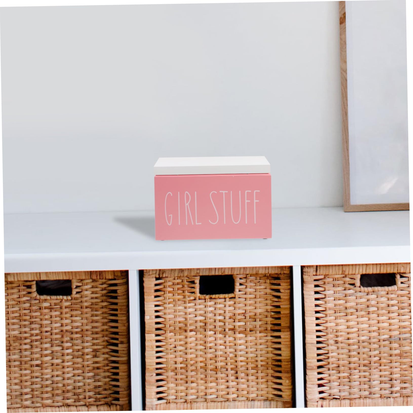 IMIKEYA Scatola organizer in legno per prodotti femminili con coperchio piccolo per il bagno supporto per impacchi e oggetti igienici organizzatore da scrivania