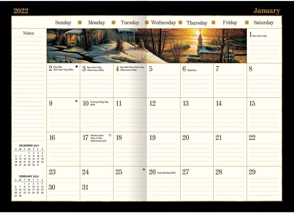 Lang Terry REDLIN 2022 Monthly Pocket Planner (22991003183), Night Cabin - Image 4
