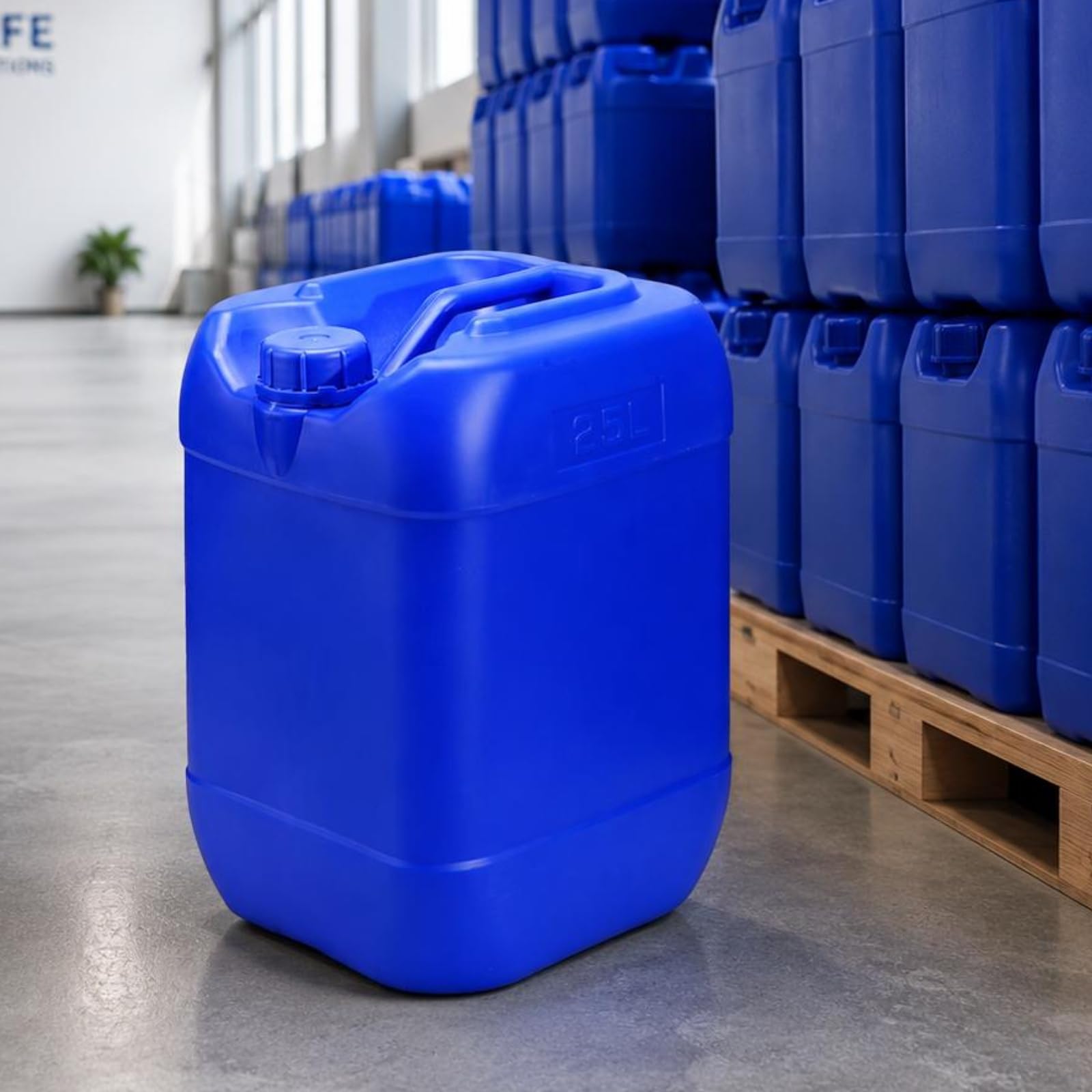 Chemischer Lagerbehälter Kanister Trommel mit Dichtem Schraubdeckel aus HDPE Doppelwandig Nahtgeformt mit Griff für Transport Aufbewahrung Arbeitsplätze 25L
