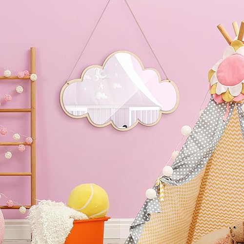 Miniatura 7 de Espejo decorativo con forma de nube, espejo en forma de nube, inastillable, espejo de pared, sin vidrio, espejo seguro para niñas, guardería,