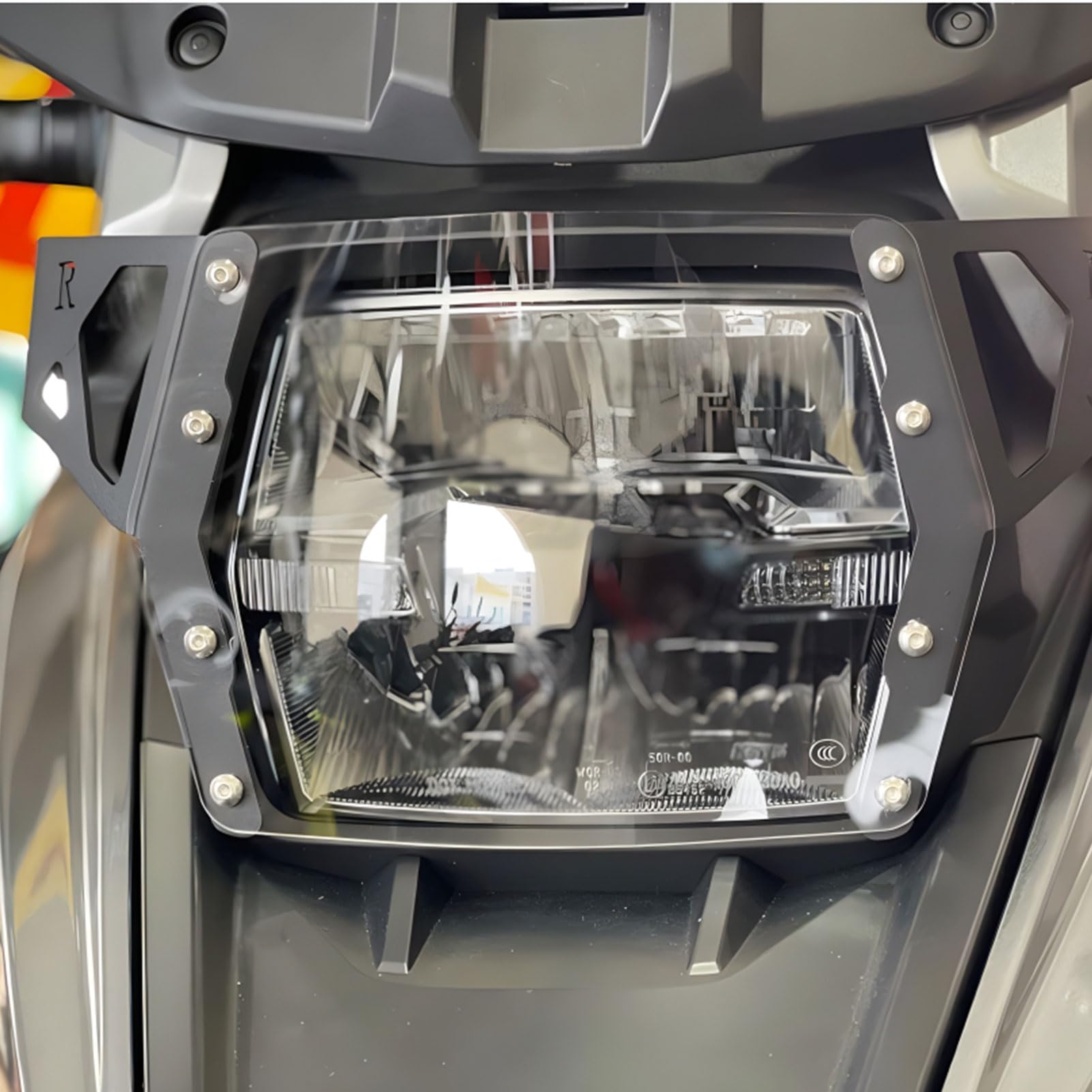 Midimttop Headlight Grill Cover compatible with Su-zu&ki V-Strom 1050XT/ 1050A Headlight Grille Guards for V-Strom 1050 XT Black Clear Headlamp Covers 2019 2020 2021 2022 2023 2024 (Acrylic-Clear)