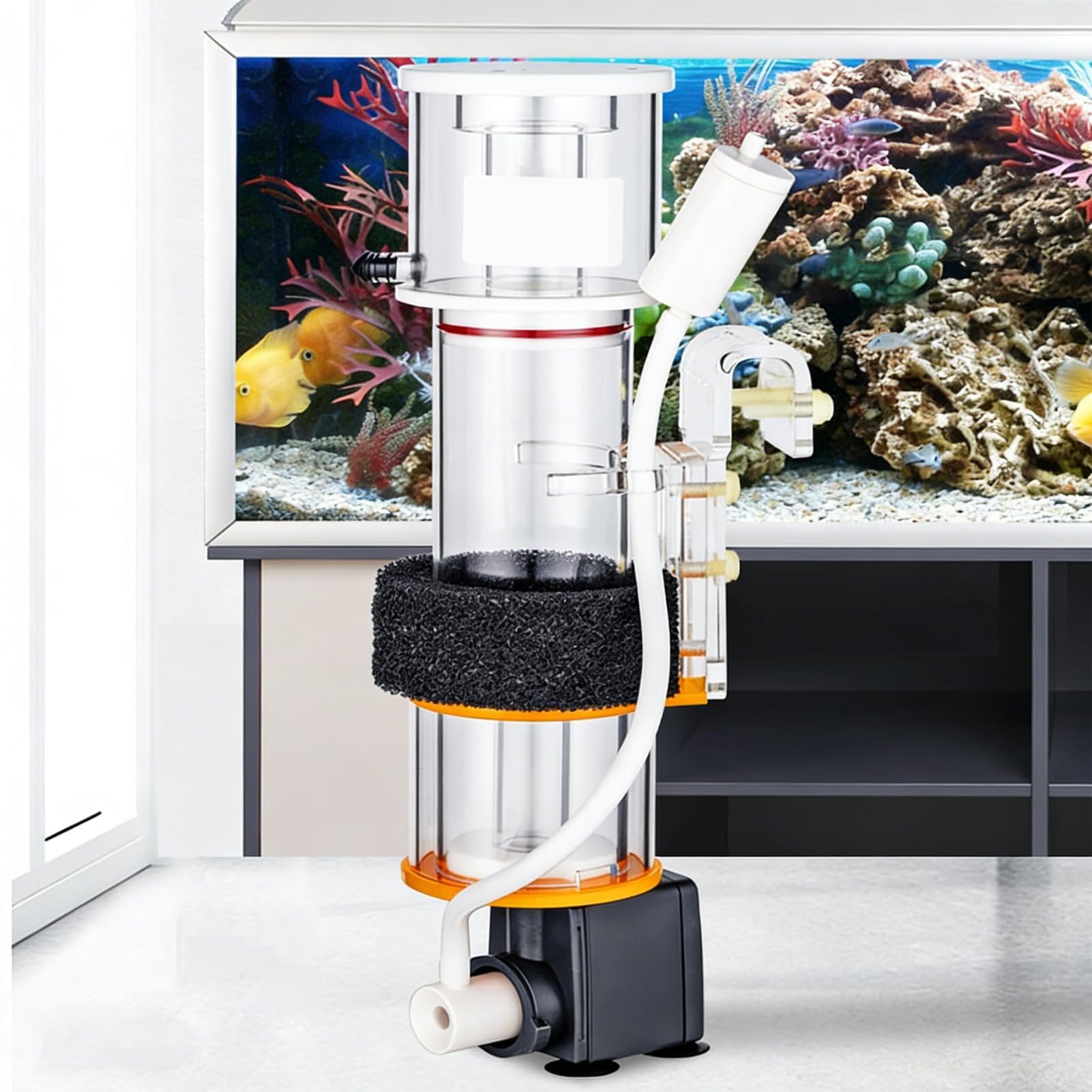 Genérico Skimmer de proteínas, Skimmer de proteínas for acuarios, Skimmer de proteínas for acuarios de Agua Salada, Nano Skimmer de proteínas, 30-130 L, Bomba de molinete DC(30-50L)
