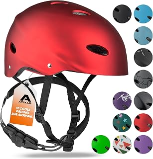 Apollo Skate-Helm/Kinder-Helm - Verstellbarer Skateboard, Scooter, BMX-Helm, mit Drehrad-Anpassung geeignet für Kinder, Erwachsene, in verschiedenen Größen und Farben