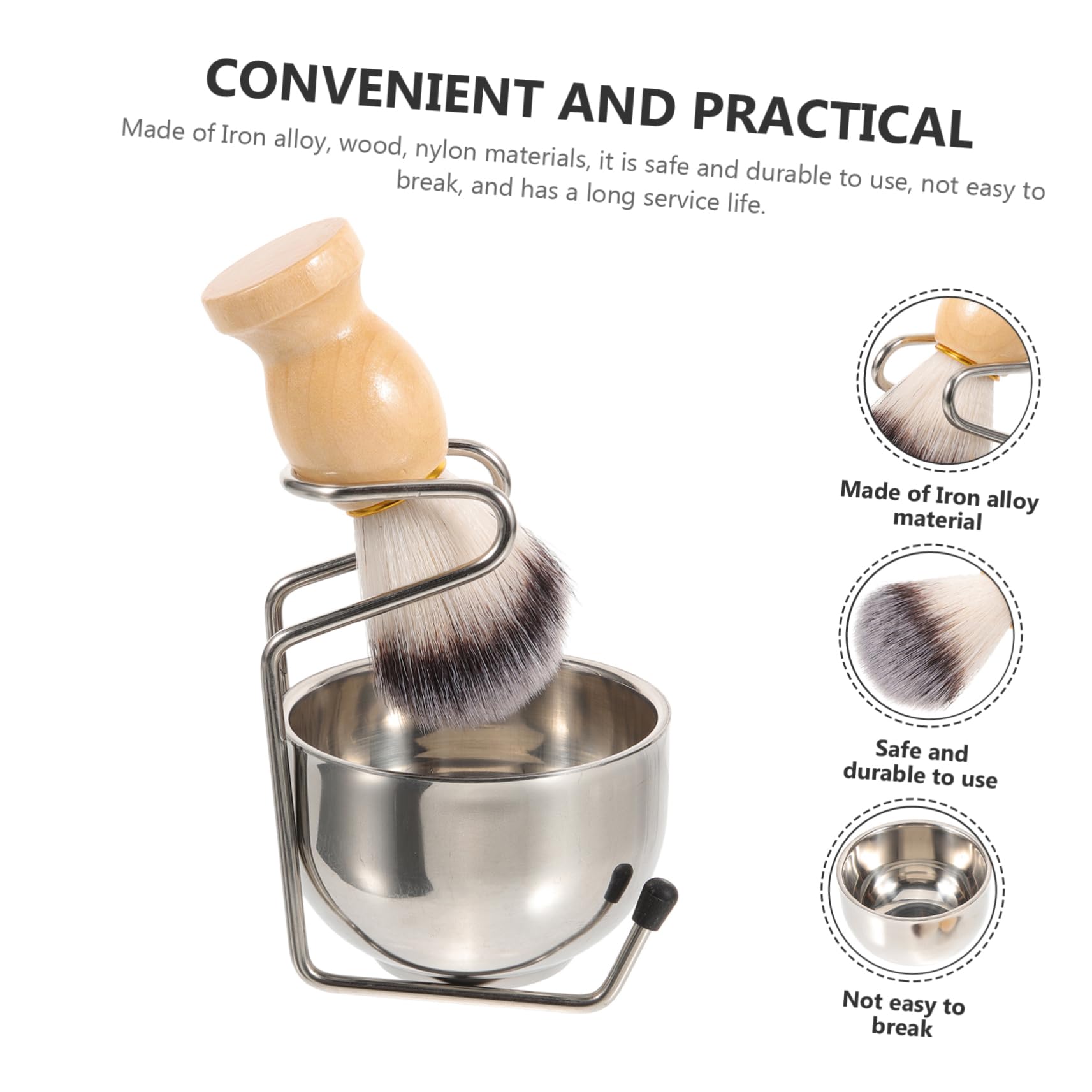 Healeved 3 Sätze Halterung für Elektrorasierer Rasierapparat Bausatz Rasiergel Creme Mann frisör zubehör barbershop zubehör professioneller Rasierpinsel männliches Bartbürsten-Set Nylon