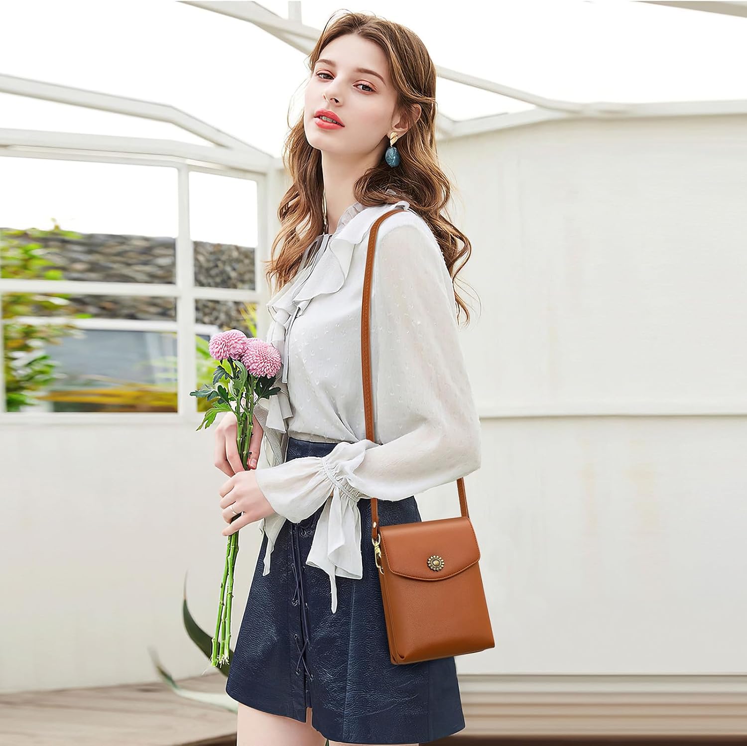 Peacocktion Small Crossbody Bags for Women Travel Cell Phone Bag Wallet Purses with Adjustable Strap Trendy - Image 2