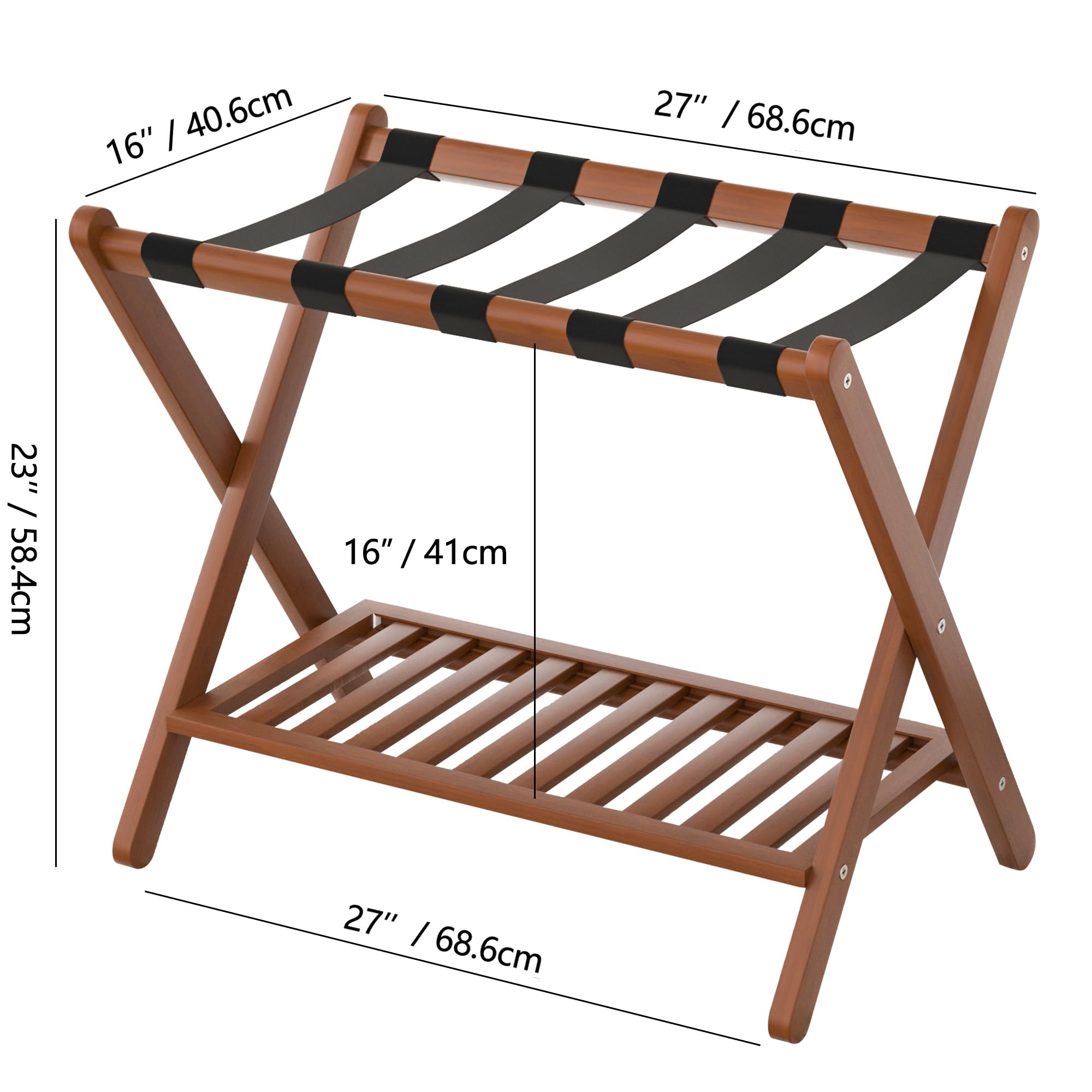 S♦♦625 DEMODEMIX HOTEL RACK - natural - Smuxee 2 Pack Folding Luggage Stand for Hotel Guest Room