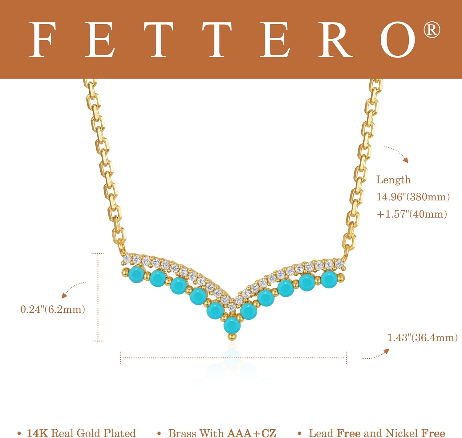 Fettero Dainty 14K Gold Plated Cubic Zirconia Necklaces for Women, Simple Bar Pendant Necklace, Mix-color Rainbow Jewelry Gold Necklace for Women Trendy Gifts - Image 6