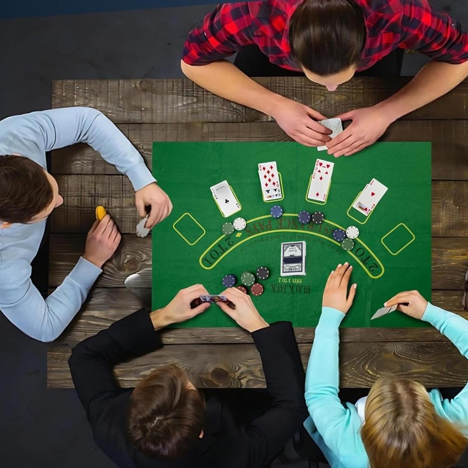 Zestaw pokerowy Akcesoria Antypoślizgowe Do Gier Karcianych | Zestaw żetonów pokerowych do gry Texas Hold'em Na Domowe Wieczory Kości Kemping Podróże Dla Dorosłych I