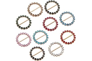 Yolev 10PCS Womens T-shirt Clips Stylish Metal T Shirt Clips Rhinestone Scarf Clips