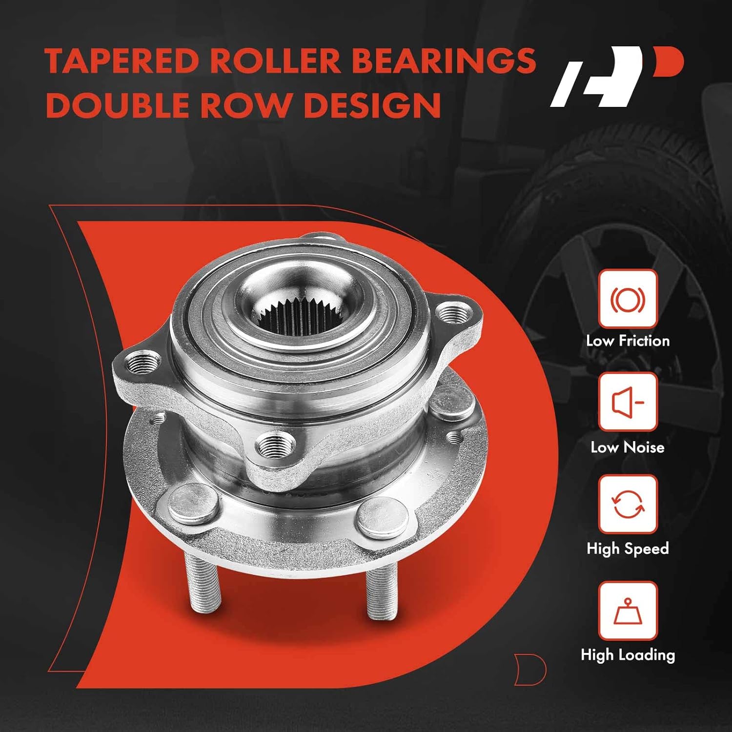 A-Premium Pair [2] Front Left Driver Side CV Axle Shaft & Wheel Bearing and Hub Assembly Compatible with Hyundai Veracruz 2007 2008 2009 2010 2011 2012, V6 3.8L, AWD Only