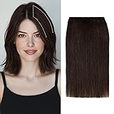 S-noilite Short Hair Extensions Clip in Human Hair 1PCS 2 Clips Clip in Hairpieces Remy Hair For...
