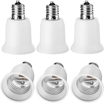 15pcs E17 to E26/E27 CFL LED Lampholder Bulb Base Light Socket Adapter Converter Intermediate E17 Socket to Standard E26 Socket Converter