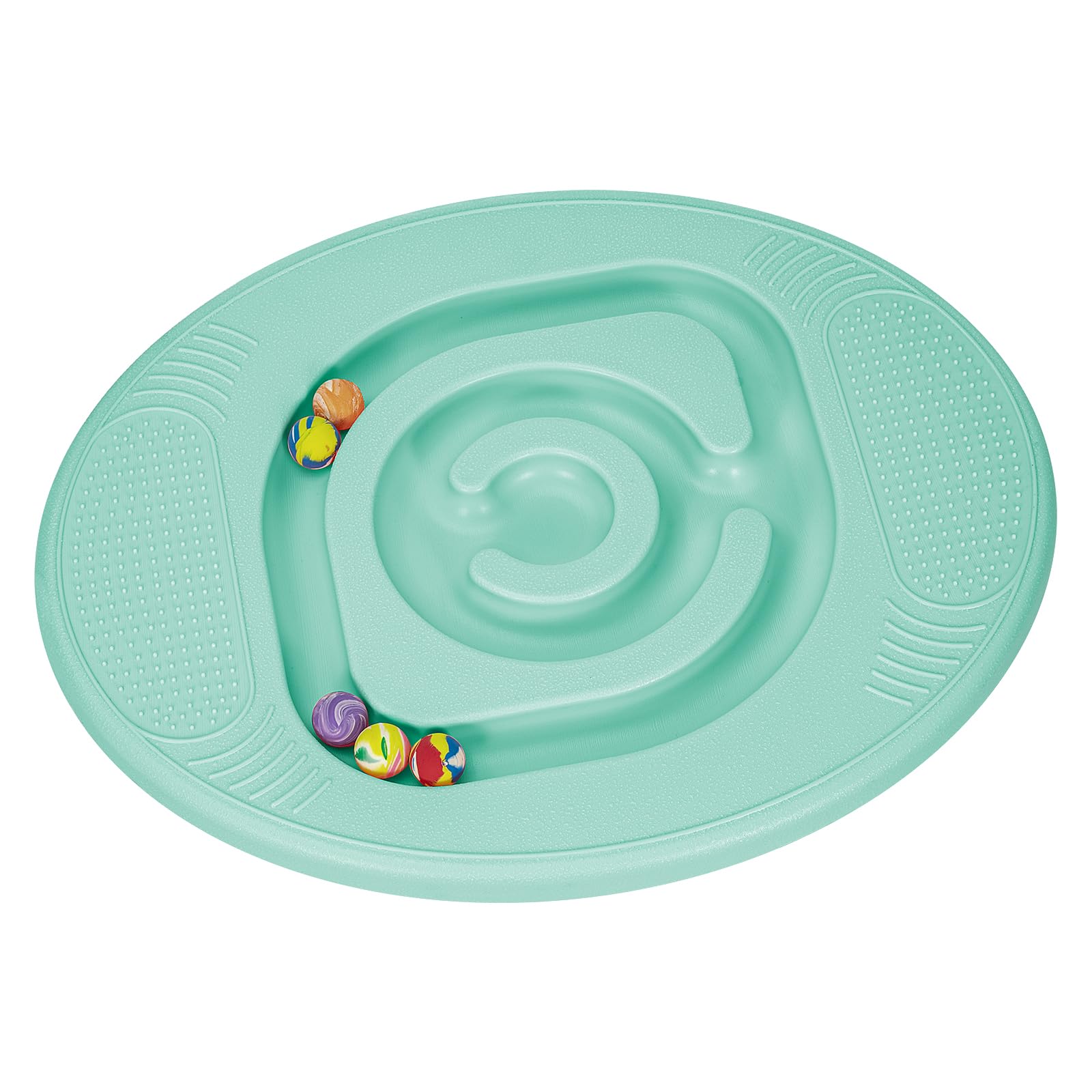 Minifactory Balance Board for Kids, 2-in-1 Wobble Board with 5 Balls & Multi-Directional Rocker, High Weight Capacity 220lbs, Plastic Balance Training & Maze Game Toy for Indoor Outdoor (Green)