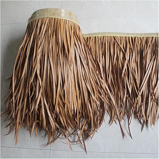YANGUANG Palm Thatch Tile Simulation Thatch Roll Roof Plastic PE Fake Thatch Environmental Protection Flame Retardant Anti-Aging for Tiki Bar Garden Umbrella Cover Decoration, 1-(Size:8m/26.2ft)