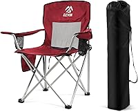Vista 8 de Silla de camping Elevon, silla plegable portátil al aire libre con brazos, soporte para tazas y bolsa de transporte