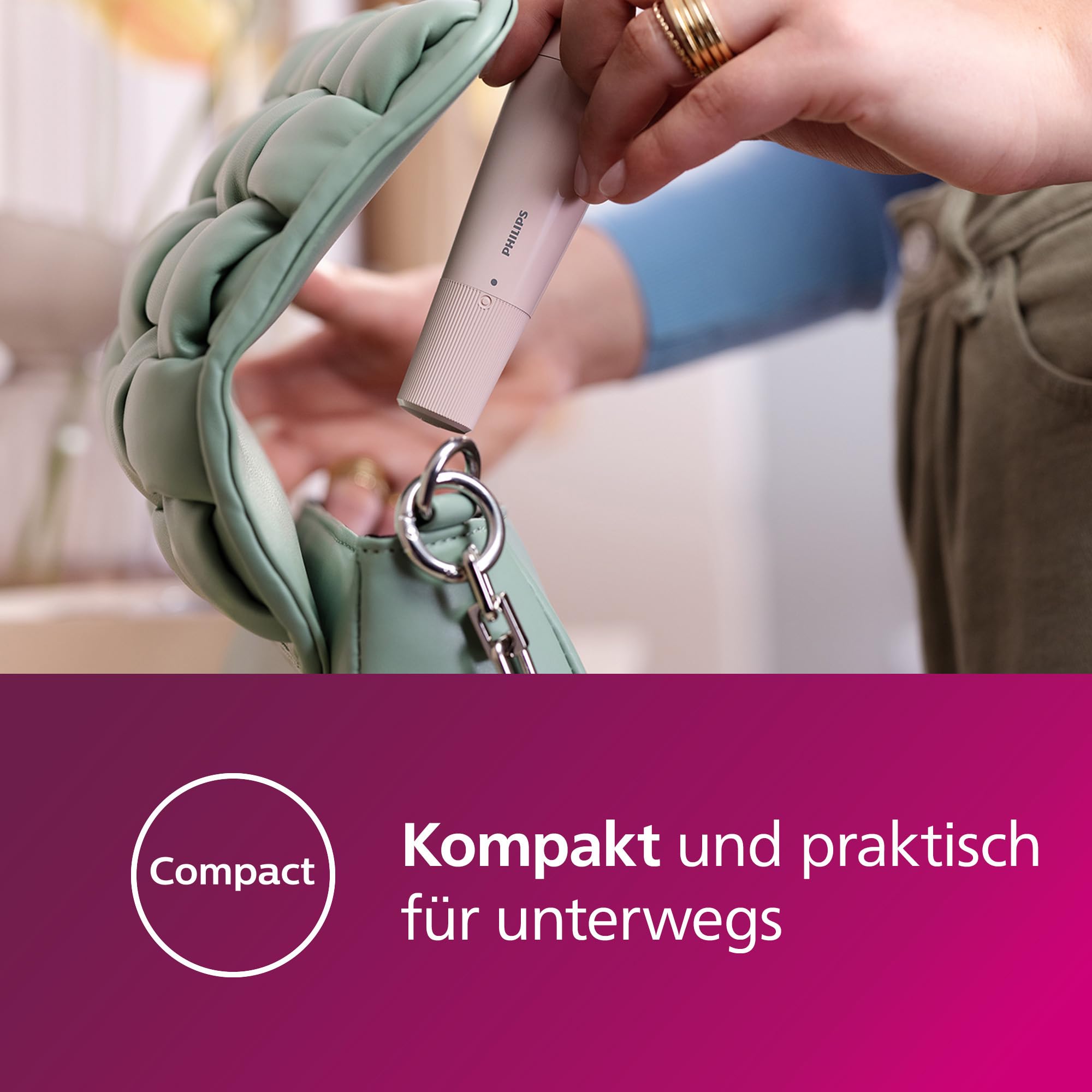 Philips Gesichtshaarentferner, 5000 Series, Haarentfernungsgerät für Frauen, kabellos und kompakt, mit hypoallergenem Kopf, sanftes und schnelles Entfernen feinster Haare im Gesicht, Modell BRR454/00