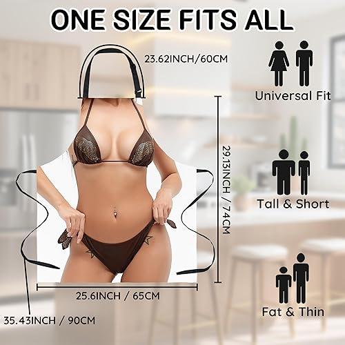 Miniatura 4 de Funny Creative Chef Apron with 3D Muscle Man Adjustable Sexy Kitchen Apron Waterproof Aprons BBQ Party Xmas Gift