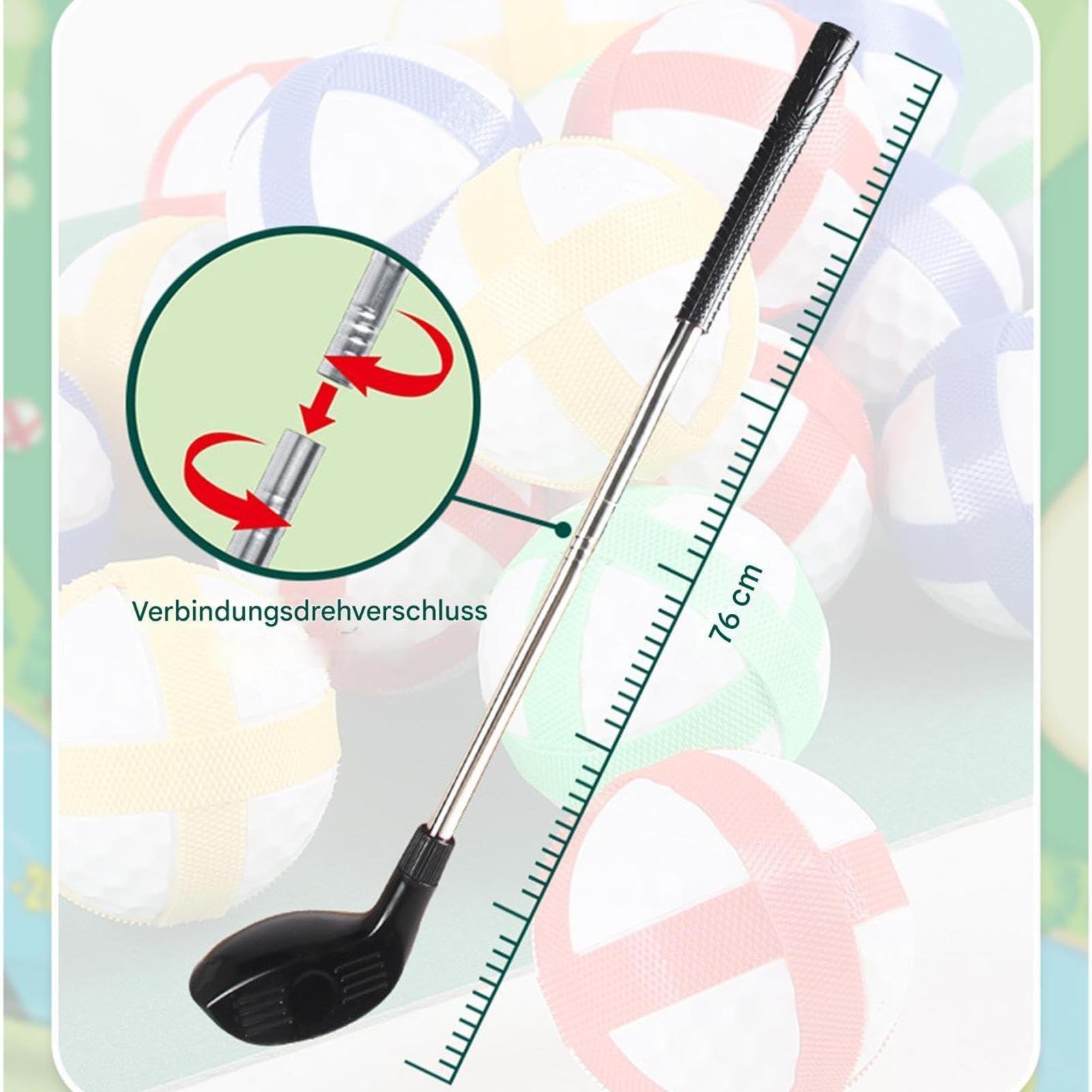 Set da golf giocattolo per bambini, in flanella ABS, attrezzatura sportiva per interni ed esterni, kit di assistenza per l'allenamento del golf per appassionati di sport e principianti, spiaggia