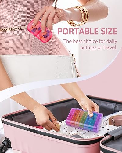 Miniatura 10 de Organizador semanal de pastillas 2 veces al día con apertura grande del mismo lado para facilitar el llenado y recuperación, seguimiento del color 7