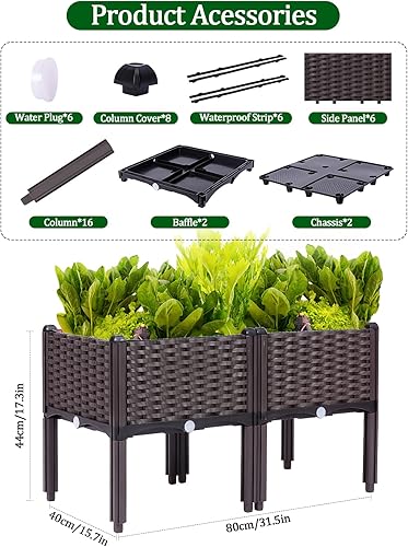 Miniatura 10 de Kalolary Maceta elevada de metal con pantalla, 70 x 32 x 16 pulgadas, color negro, para plantas trepadoras al aire libre y espacios pequeños