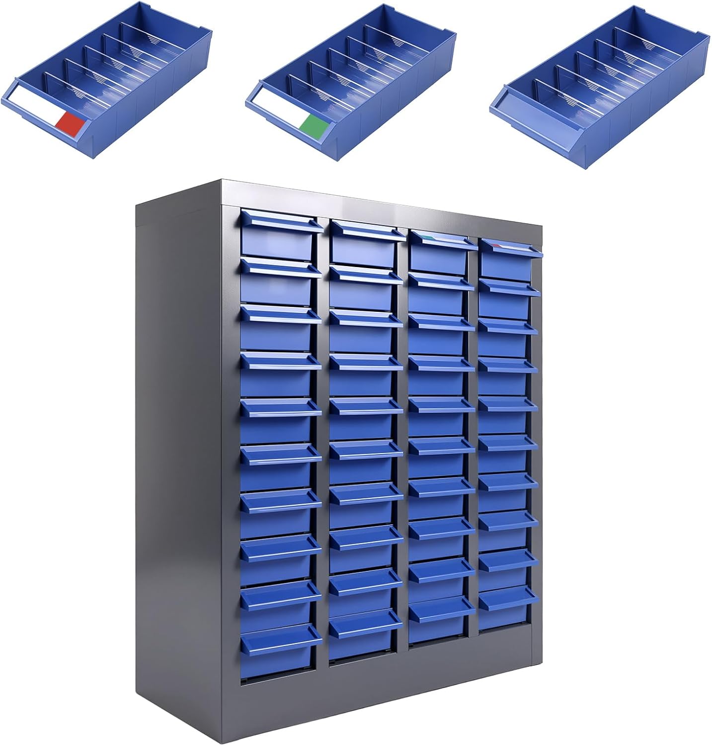 40 Drawer Nut and Bolt Organizer Cabinet, ABS Material Drawers Parts Cabinet with Dividers & Labels, 21"X 9"X 25" Bolt Bin for Garage, Shop and Workshop Organization