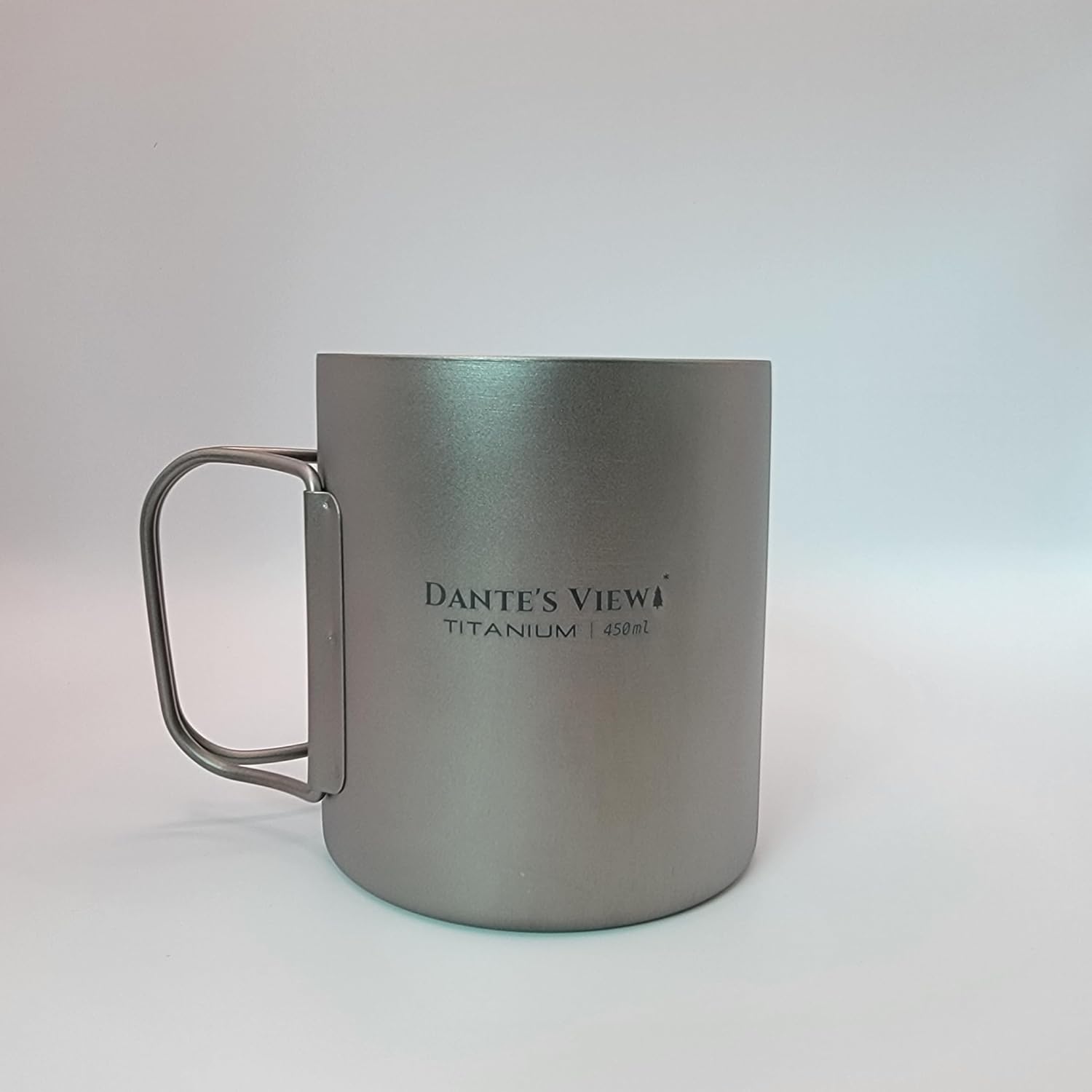DANTE'S VIEW Titanium Double Wall Cup 450ml | Ultralight Cup for Hiking, Camping, Backpacking, Bikepacking | Durable, Compact & Portable Camping Gear with Mesh Bag