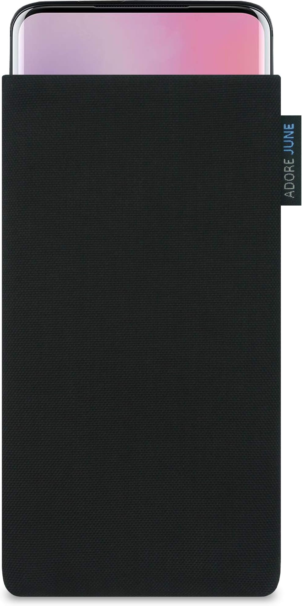Adore June Classic Protection Sleeve compatible with OnePlus 7 Pro and OnePlus 7T Pro, Pouch Case Made of Durable Fabric with Display Cleaning Effect, Black