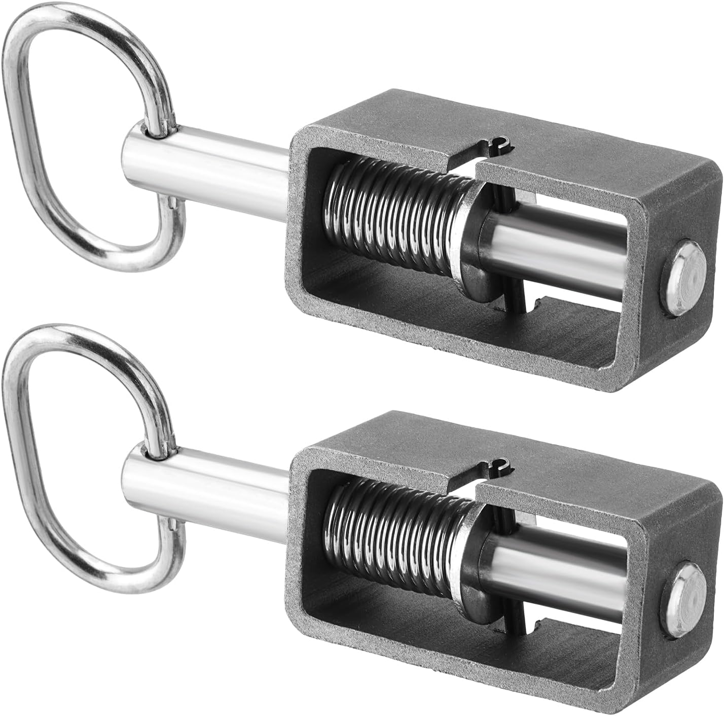 Weld-On 5/8" Spring Latch Assembly with Plain Tube, Trailer Gate Latch, Pack of 2