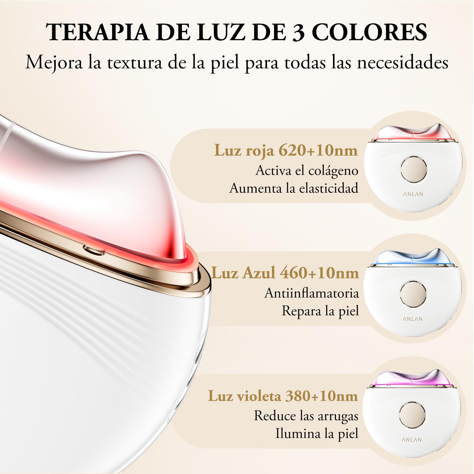 ANLAN Dispositivo Anti Rughe Viso, Massaggio Viso, Dispositivo Massaggio Viso Massaggiatore Viso Apparecchio Lifting Viso e Collo Doppia Mentone Dispositivo