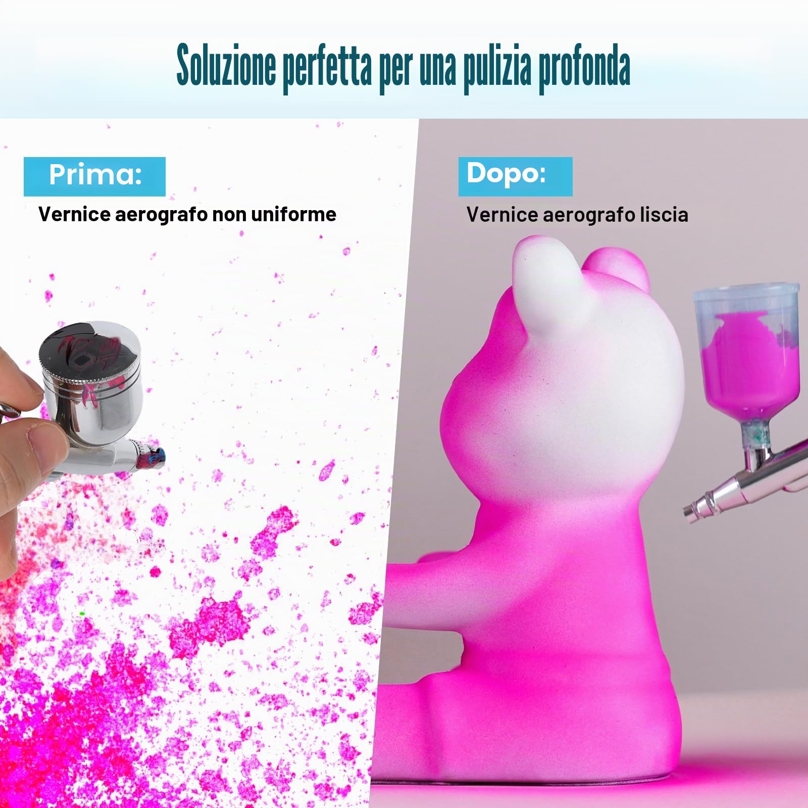 FansArriche Detergente per aerografo, flacone da 1000 ml, soluzione detergente multiuso ad azione rapida, ad alta resistenza, rimuove rapidamente vernice acrilica a base d'acqua, acquerello