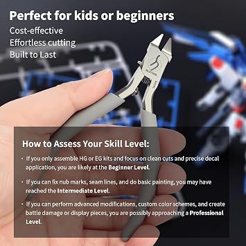 RUITOOL Model Nippers Tools for Model Builders to Repair and Fix Plastic Models, Ultra-thin Single Blade Nipper, 4.3inch Non-slip Grip Sprue Cutter for Plastic Model Building