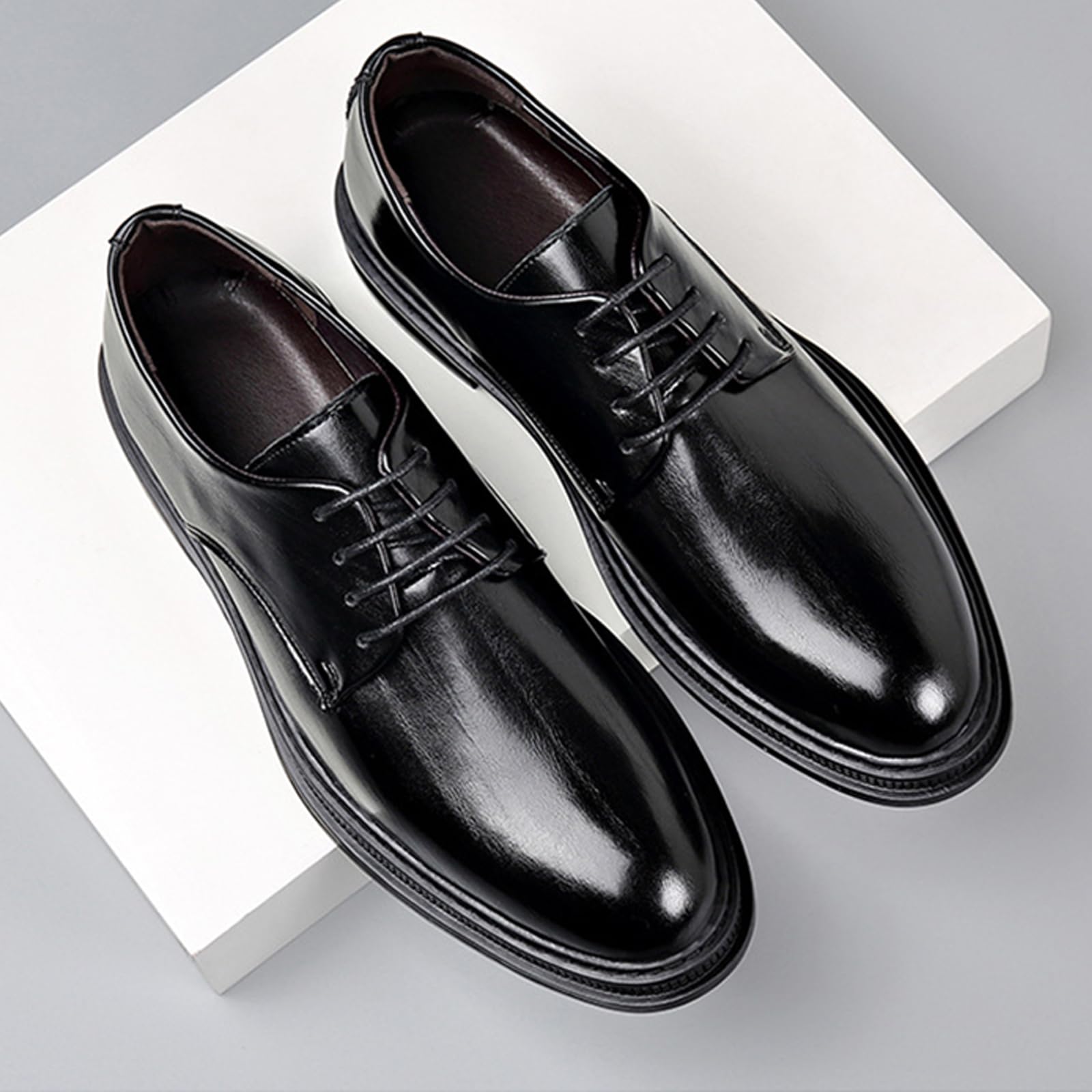 Scarpe Eleganti Uomo Basse Stringate Scarpe da Sposa | A Punta in Pelle Scarpe Formali Classico per Matrimonio Business Abito Oxford